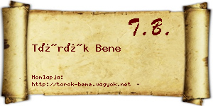 Török Bene névjegykártya