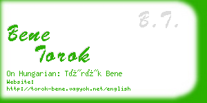 bene torok business card